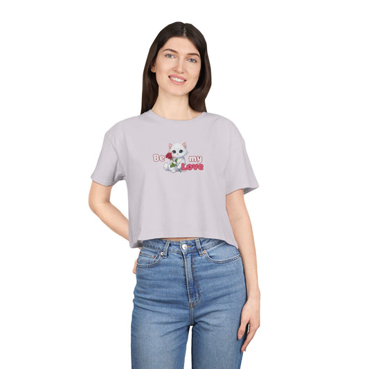 Cute Graphic Crop Tee - 'Be my Love', Women's Fashion, Gift for Animal Lovers, Casual Outfit, Summer Style, Funny Shirt