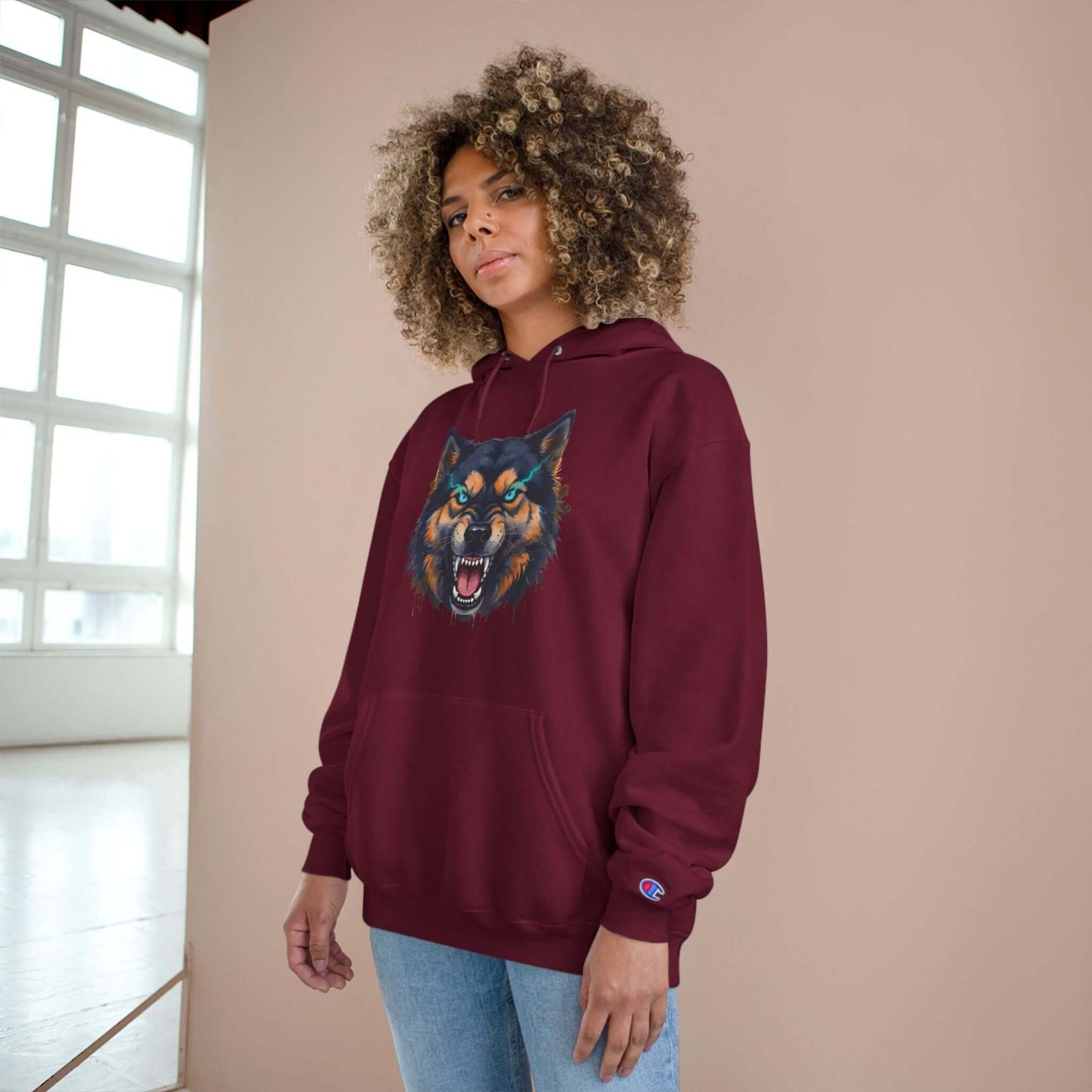 Angry Dog Men and Women Champion Hoodie style 1