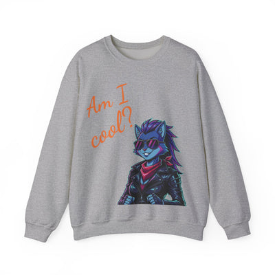 Cool Cat style 2 Unisex Crewneck Sweatshirt | Cozy Gift for Cat Lovers, Casual Wear, Unique Graphic Sweatshirt, Birthday Gift, Everyday Style