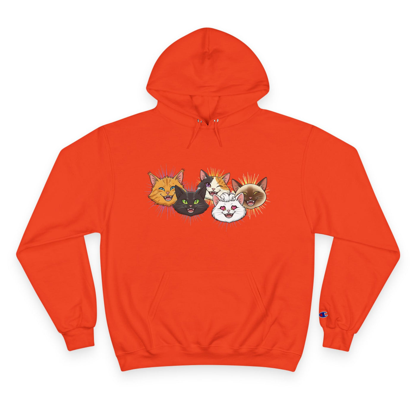 Playful Cat Champion Unisex Hoodie | Cozy Cat Lover Pullover, Pet Themed Gift, Cute Animal Apparel, Perfect for Cat Days