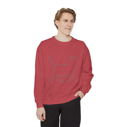 Walking Cat Shadow Cozy Graphic Unisex Crewneck Sweatshirt style 2