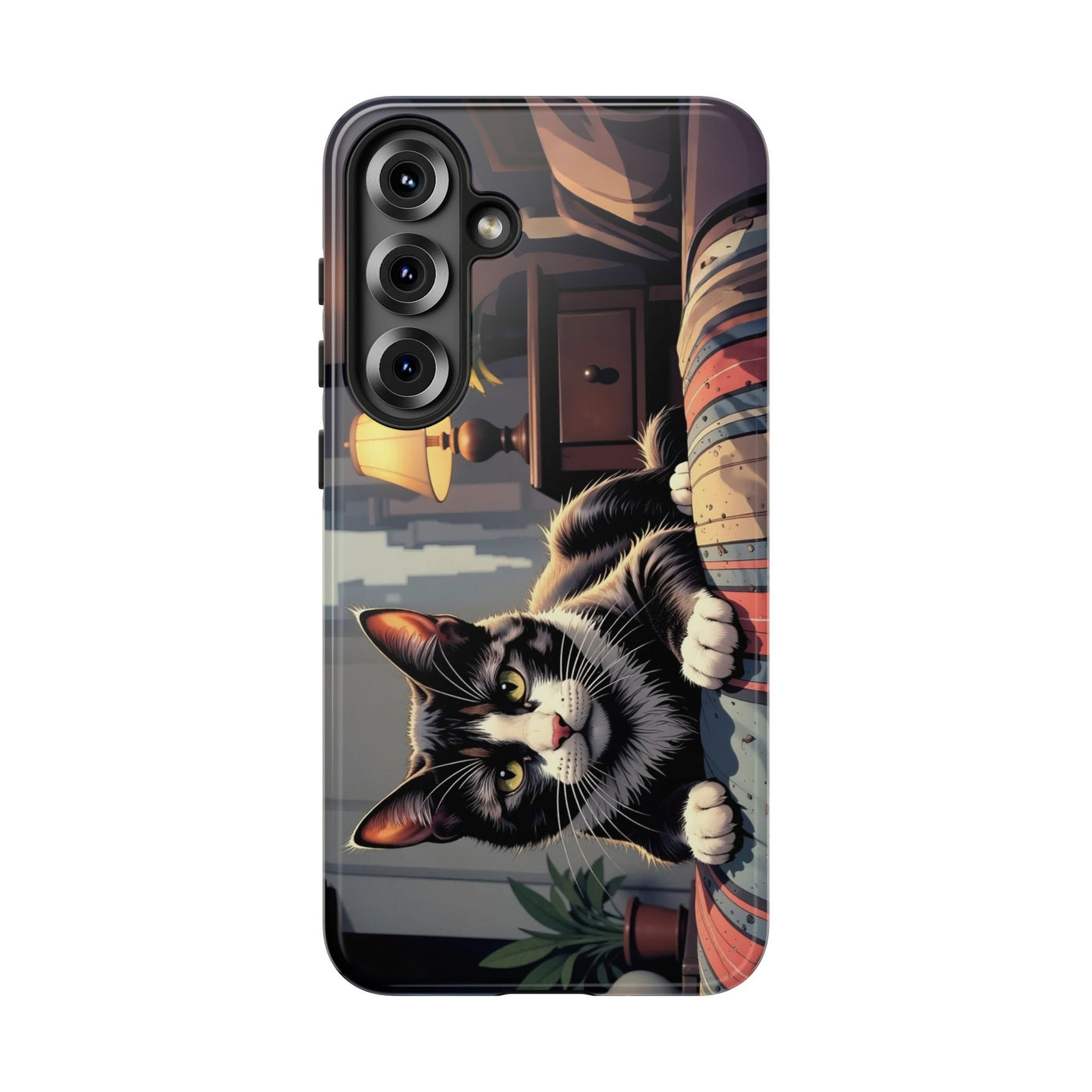 Cat on the bed - Tough Phone Case for Apple iPhone & Samsung Galaxy, Cute Pet Accessories, Gift for Cat Lovers