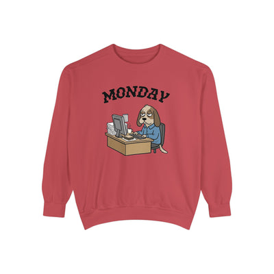 Monday Face Dog Stares Blankly Unisex Crewneck Sweatshirt style 4