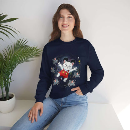 Watercolor Cat painting Unisex Crewneck Sweatshirt style 2
