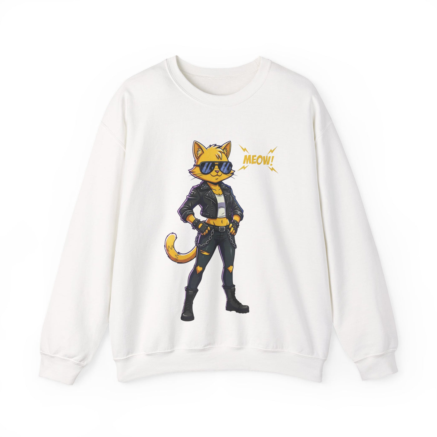 Cool Cat style 4 Unisex Crewneck Sweatshirt | Cozy Gift for Cat Lovers, Casual Wear, Unique Graphic Sweatshirt, Birthday Gift, Everyday Style