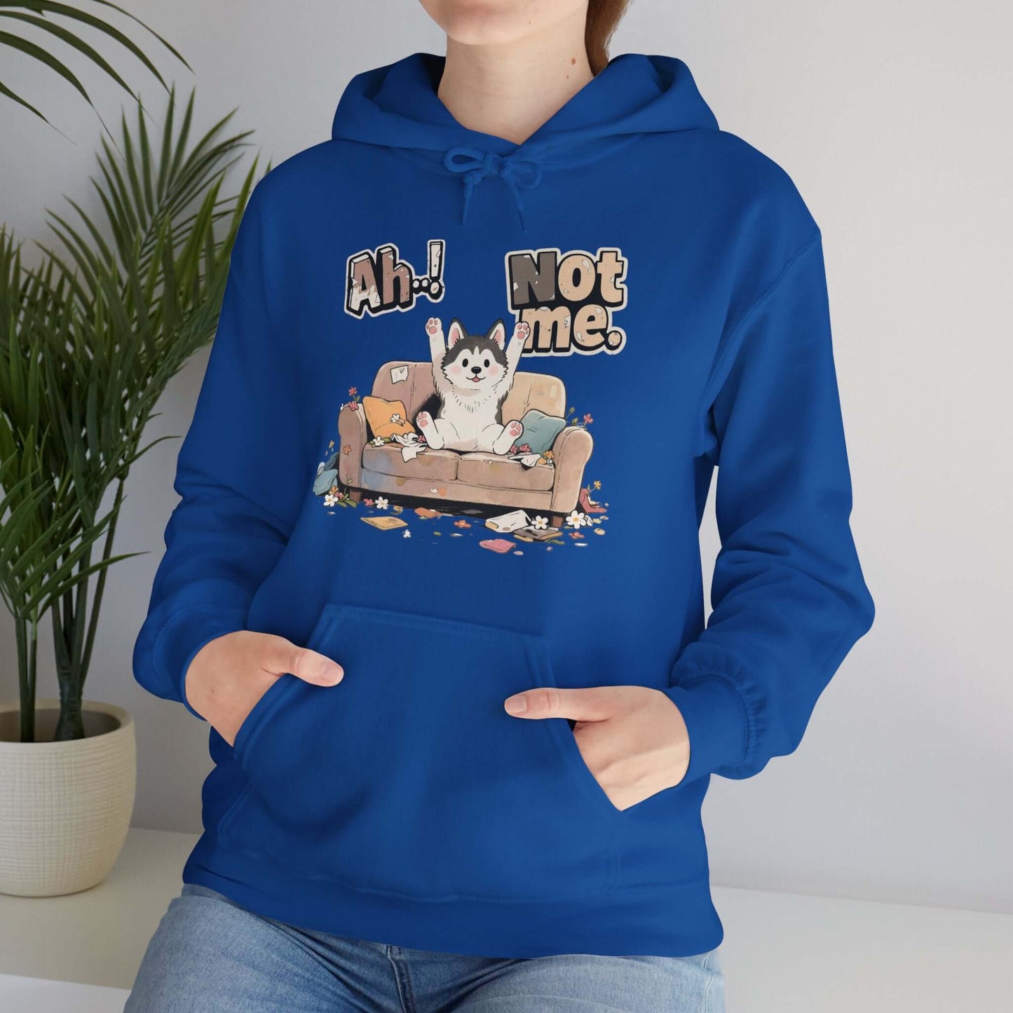 Ah Not Me - Cute Husky Unisex Pullover Hoodie for Dog Lover