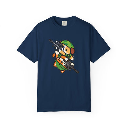 Cute Soldier Sniper Dog & Cat Unisex Graphic T-Shirt