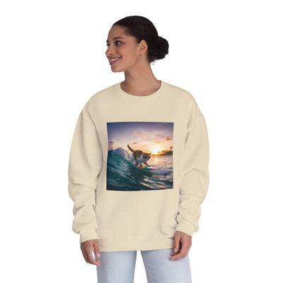 Surfing Cat style 2 Unisex NuBlend® Crewneck Sweatshirt
