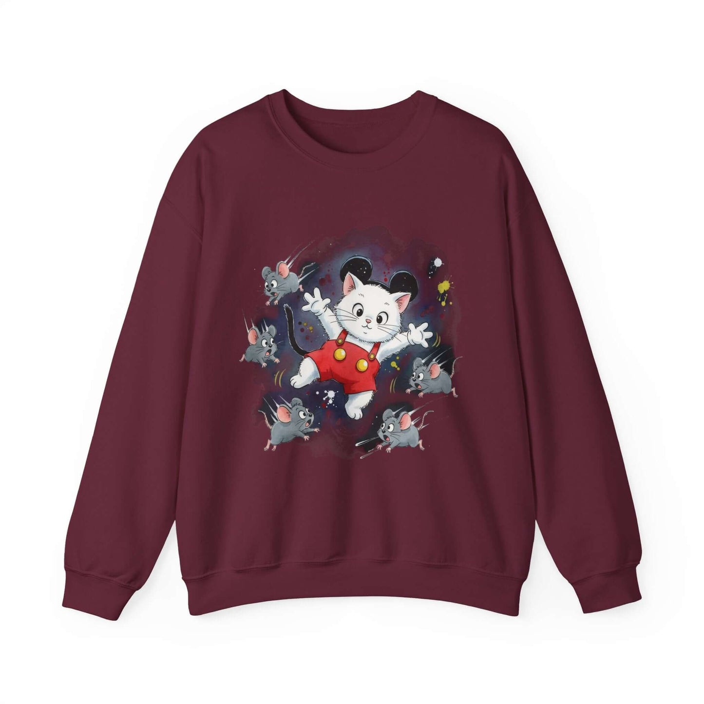 Watercolor Cat painting Unisex Crewneck Sweatshirt style 2