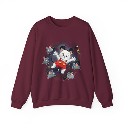Watercolor painting style 2 Men & Women Cute Cat Pile Crewneck Sweatshirt