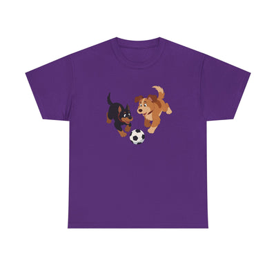 Playful Puppy Soccer Unisex Tee - Cute Dog T-Shirt for Pet Lovers, Dog Owners, Sports Enthusiasts, Gifts for Animal Lovers, Casual Everyday Wear