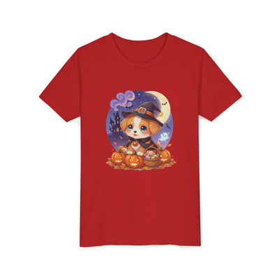 Halloween cute puppy anime style 5 Youth Tee, Short Sleeve T-Shirt, Kids Halloween Apparel, Cute Dog Tee, Fall Outfit for Children