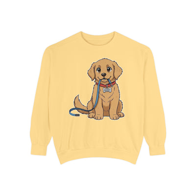 Cute Dog Walk Time style 2 Cozy Graphic Unisex Crewneck Sweatshirt