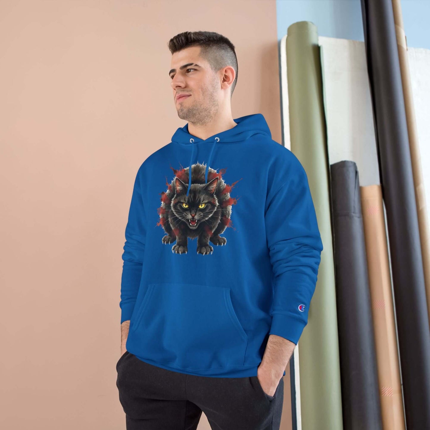 Mad Cat Men and Women Champion Hoodie style 3