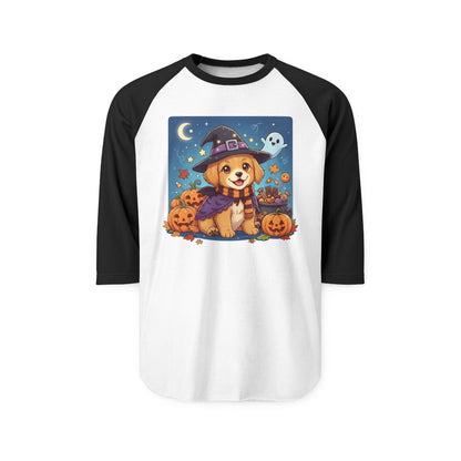 Halloween Cute Puppy Anime Unisex Raglan Shirt style 6