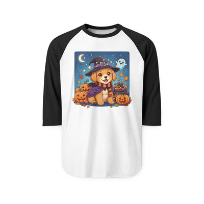 Halloween cute puppy anime style 6 Raglan Shirt, Cute Pet Shirt, Fall Apparel, Unisex Halloween Outfit, Gift for Dog Lovers, Spooky Season Tee