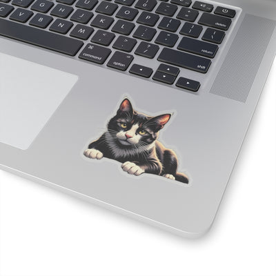 Cute Cat Kiss-Cut Stickers, Black Cat Vinyl Decals for Pet Lovers, Laptop Stickers, Cat Lover Gifts, Custom Pet Stickers