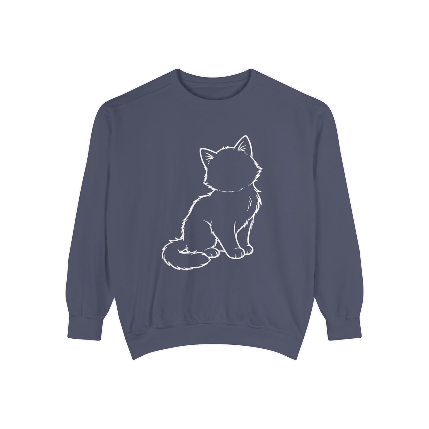 Sitting Cat Shadow style 1 Cozy Graphic Unisex Crewneck Sweatshirt