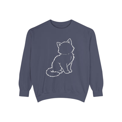 Sitting Cat Shadow style 1 Cozy Graphic Unisex Crewneck Sweatshirt