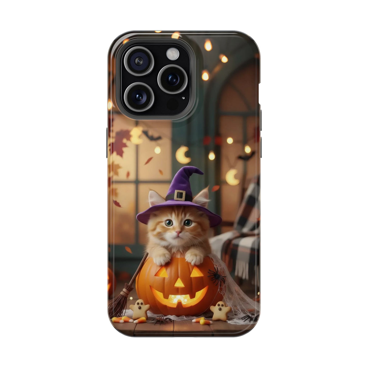 Halloween cute kitten photo style 1 Magnetic Phone Case, Cat Lover Gift, Impact-Resistant iPhone Case, Funny Pet Accessory, Unique Animal Design