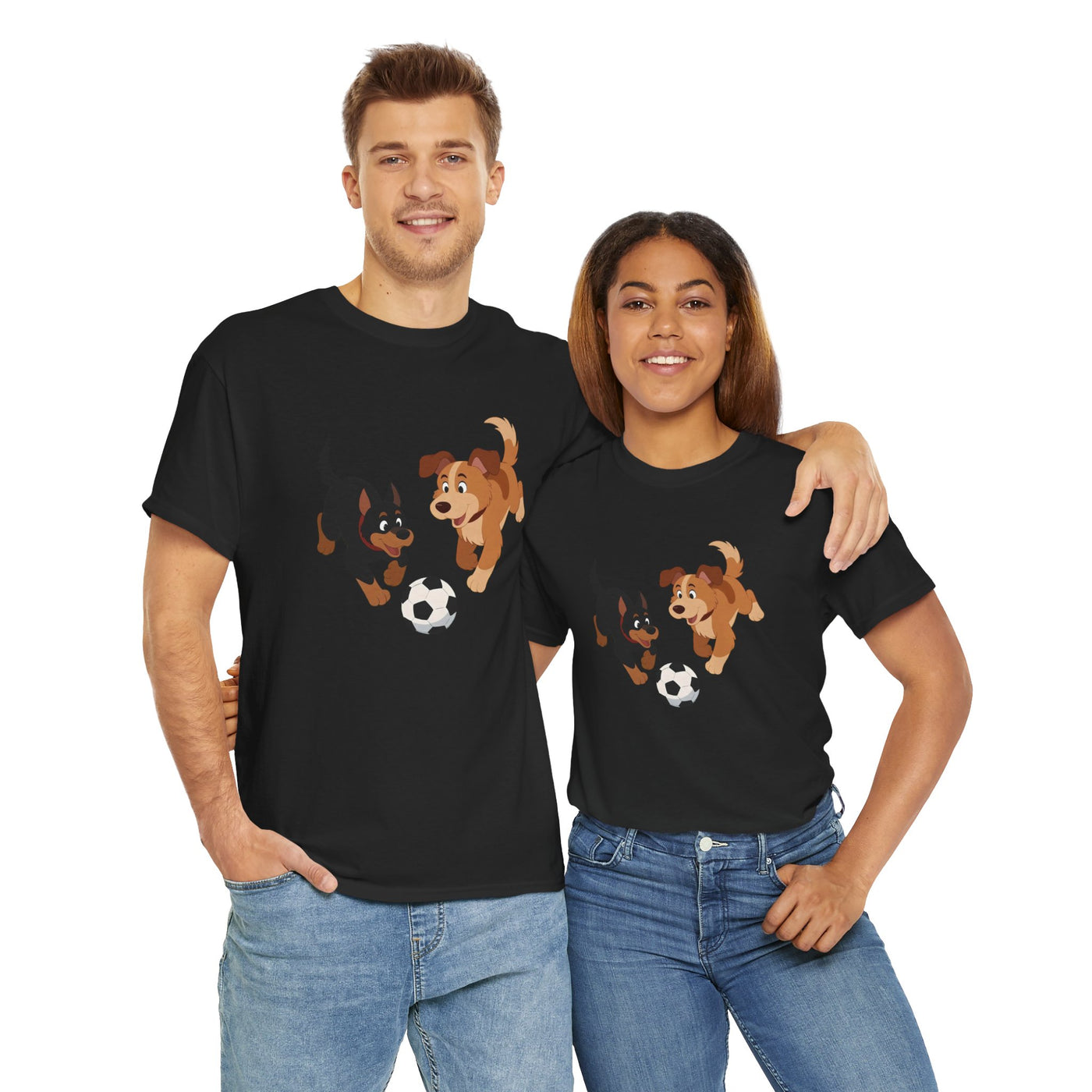 Playful Puppy Soccer Unisex Tee - Cute Dog T-Shirt for Pet Lovers, Dog Owners, Sports Enthusiasts, Gifts for Animal Lovers, Casual Everyday Wear