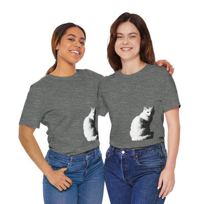 Cat Lover outlined style 1 Unisex Tee, Cat T-Shirt, Gifts for Cat Owners, Cute Cat Apparel, Pet Lover's Shirt, Everyday Casual Wear