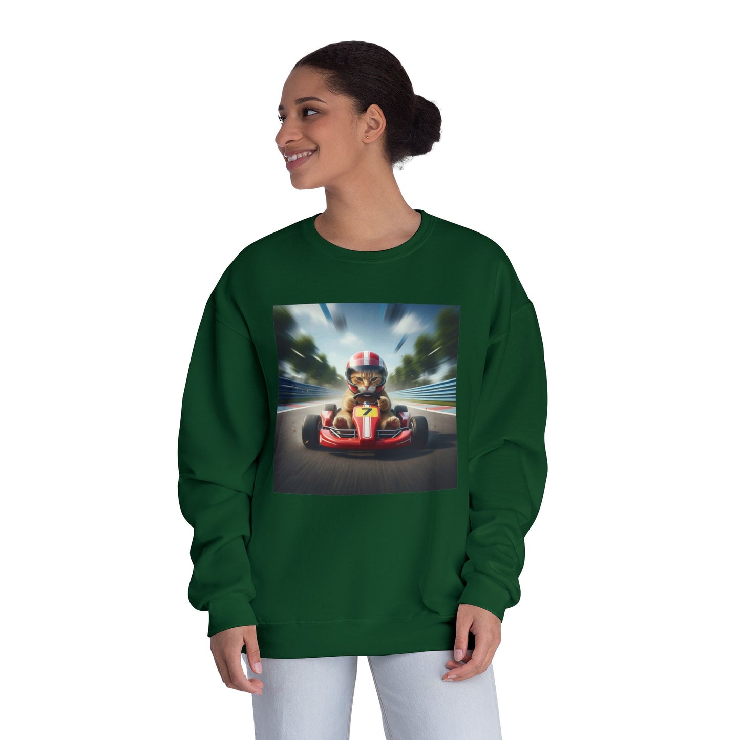 Go Kart Cat Unisex NuBlend Crewneck Sweatshirt style 3