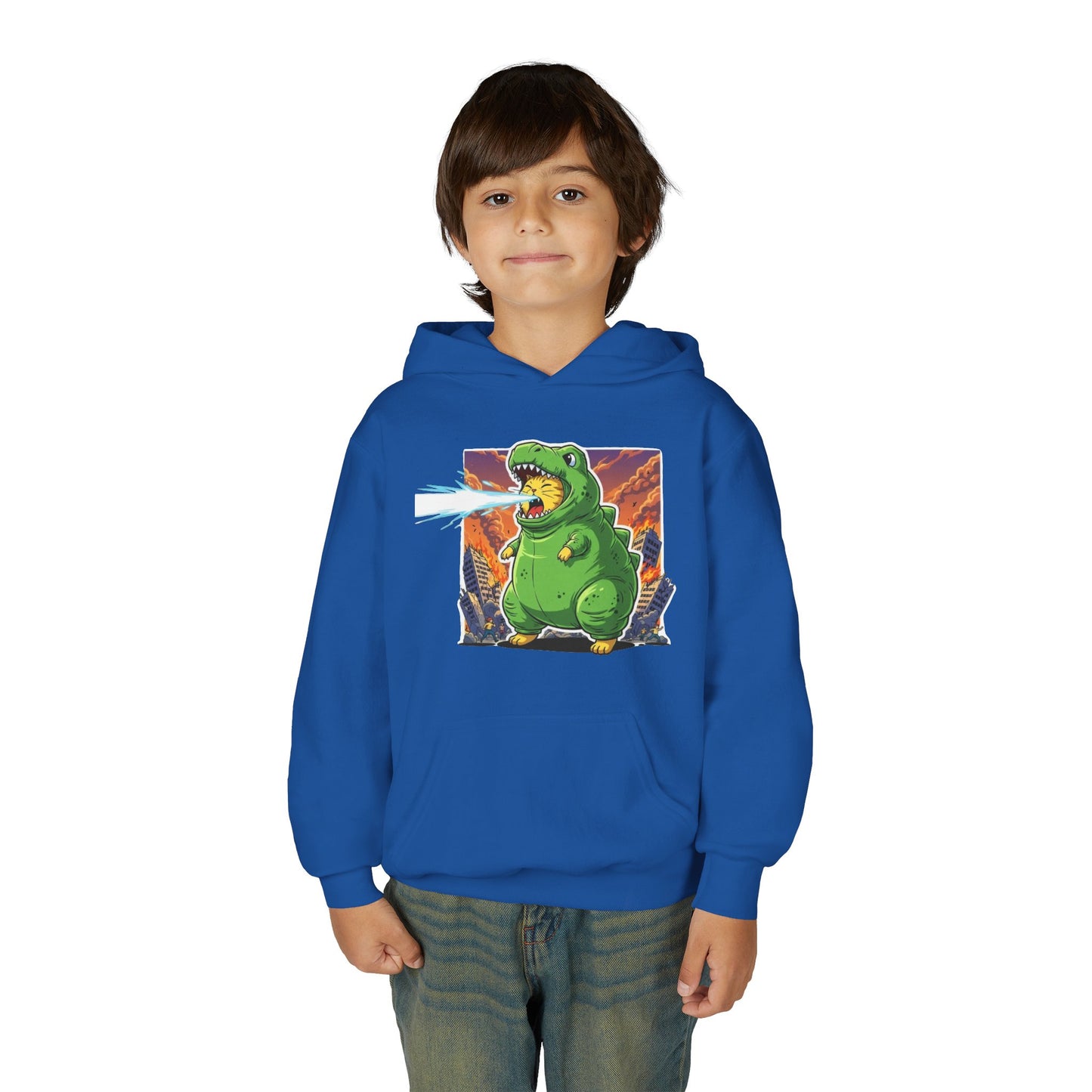 Cat cosplay Godzilla Unisex Kids Hoodie style 3