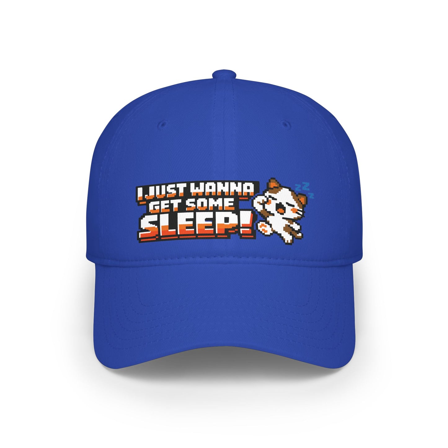 I Just Wanna Get Some Sleep Pixel Cat Low Profile Cap Hat