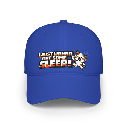 I Just Wanna Get Some Sleep Pixel Cat Low Profile Cap Hat