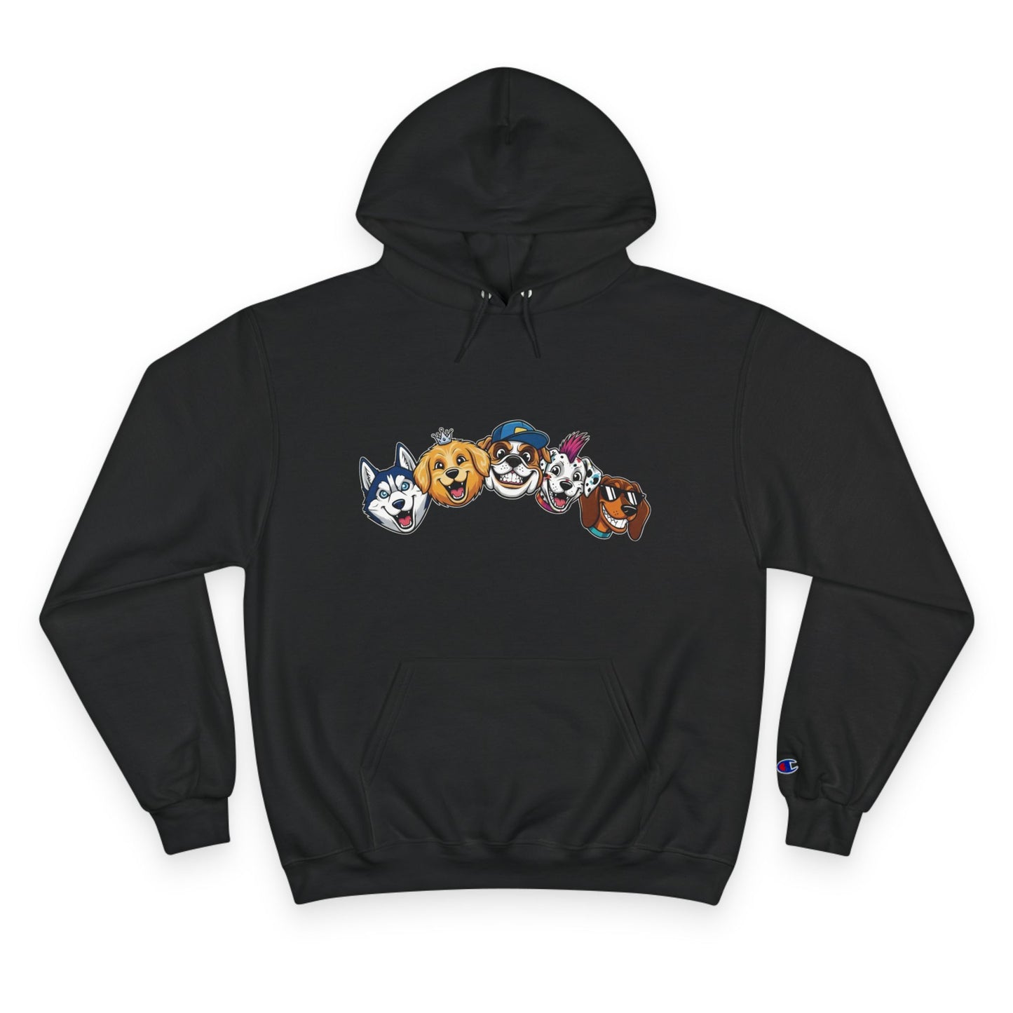 Playful Dog Faces Cozy Unisex Champion Pullover Hoodie