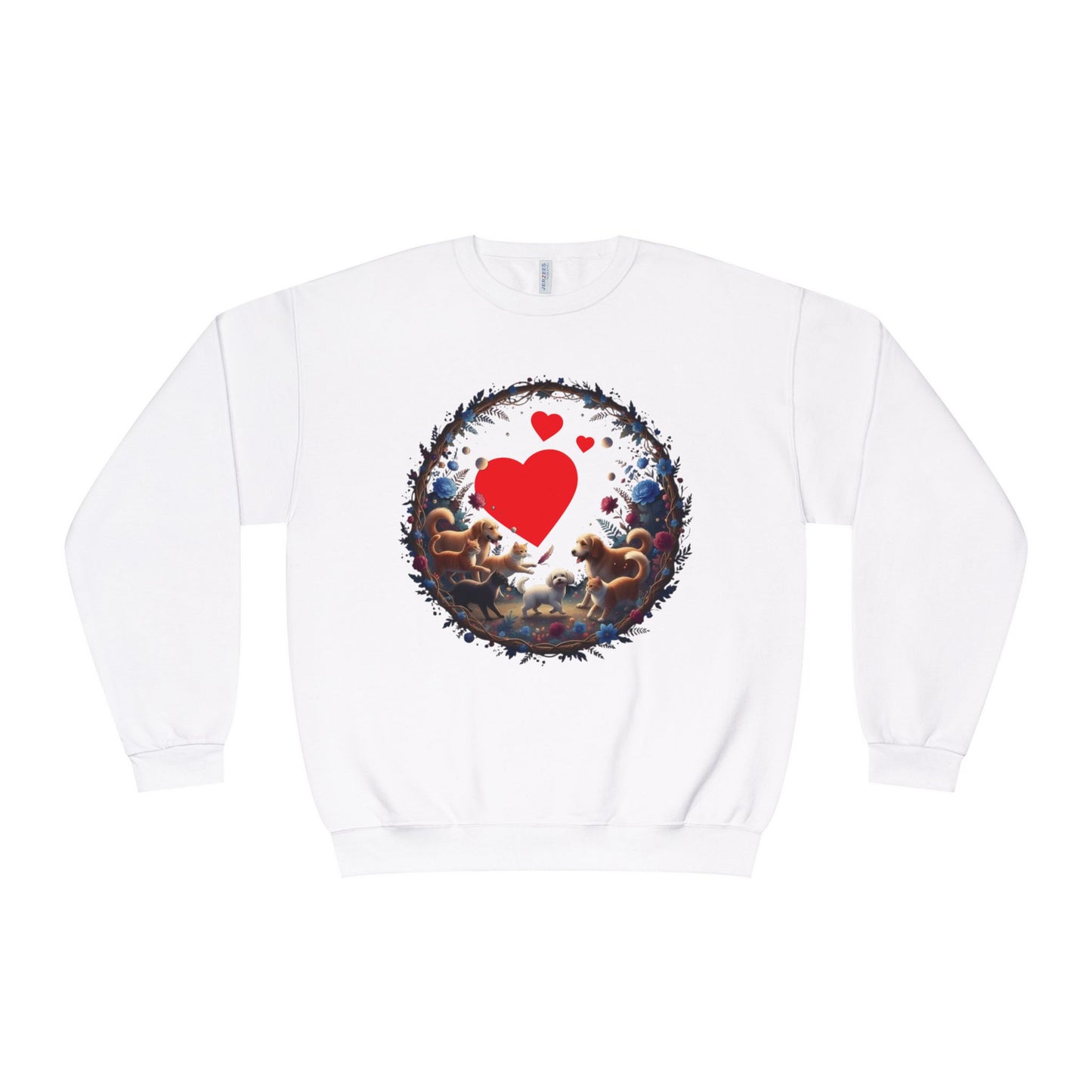 Cats & Dogs Full of Love Unisex NuBlend Crewneck Sweatshirt