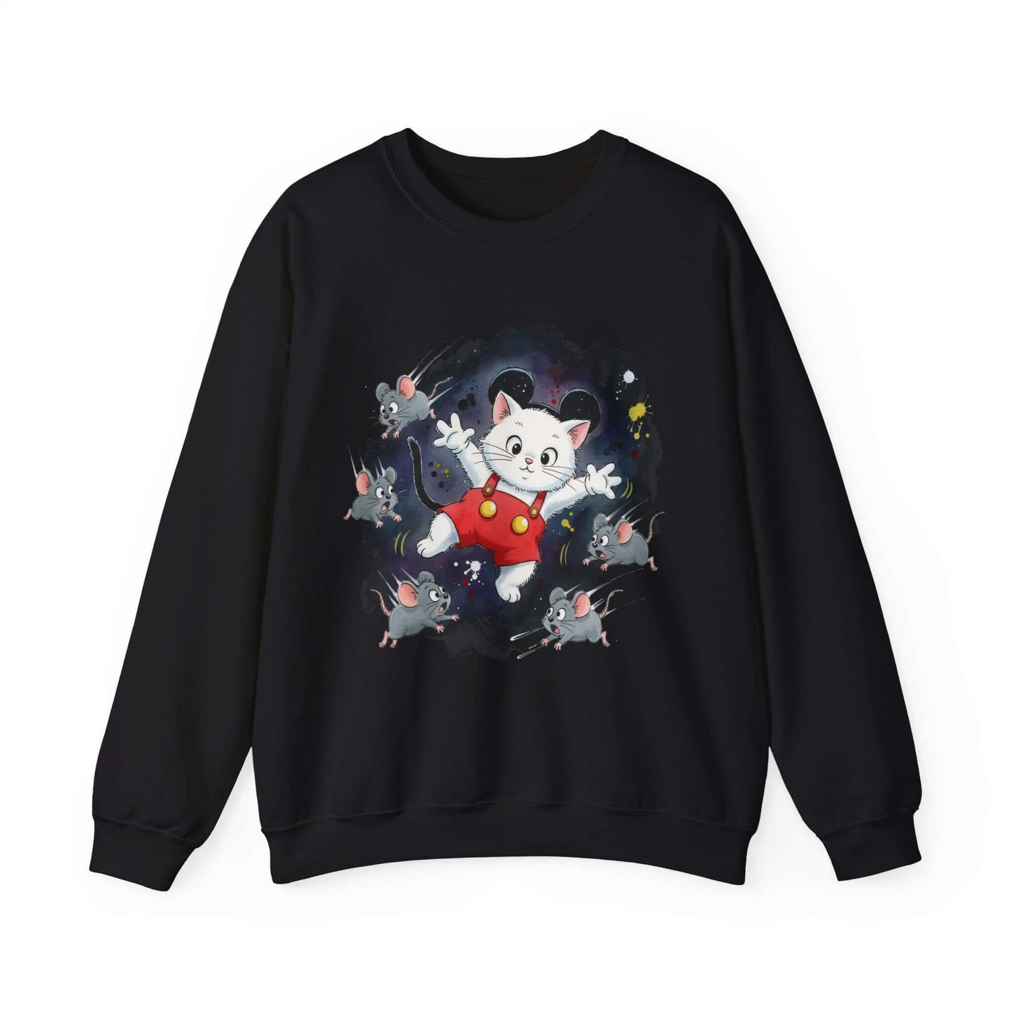Watercolor Cat painting Unisex Crewneck Sweatshirt style 2