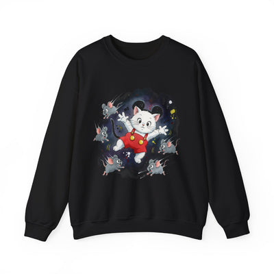 Watercolor painting style 2 Men & Women Cute Cat Pile Crewneck Sweatshirt
