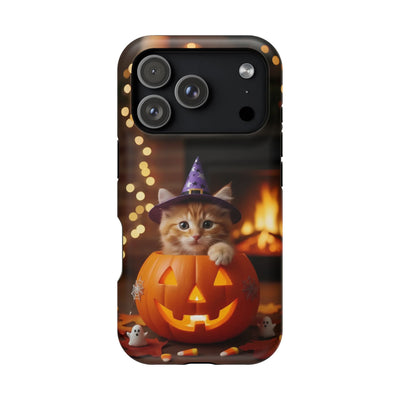 Halloween cute kitten photo style 3 Magnetic Phone Case, Cat Lover Gift, Impact-Resistant iPhone Case, Funny Pet Accessory, Unique Animal Design