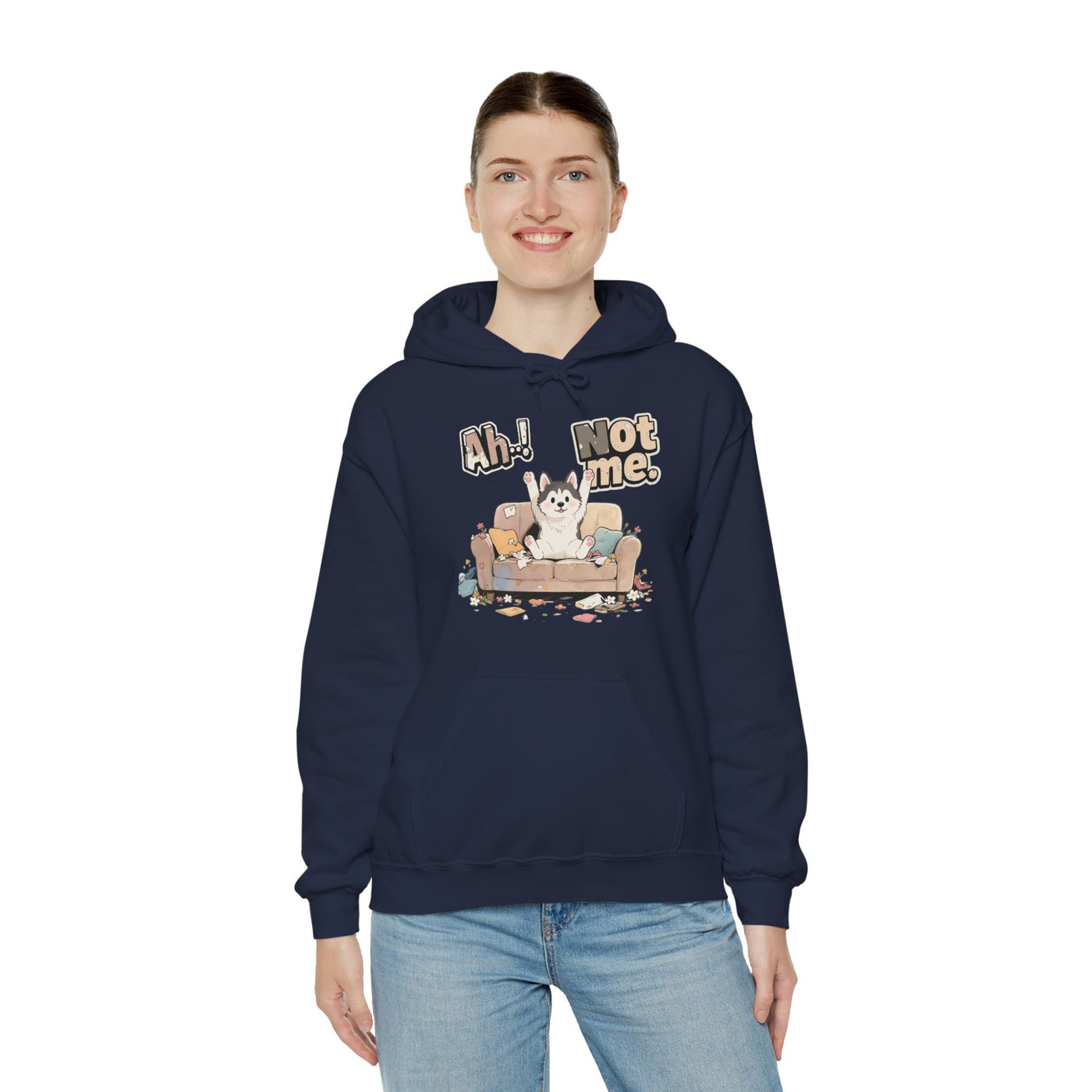 Ah! Not Me. Cute Husky Unisex Pullover Hoodie for Dog Lover
