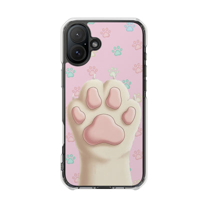 Colorful Cat Paw Print Magnetic Case for iPhone 16 series