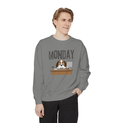 Monday Face Dog Stares Blankly Unisex Crewneck Sweatshirt style 6