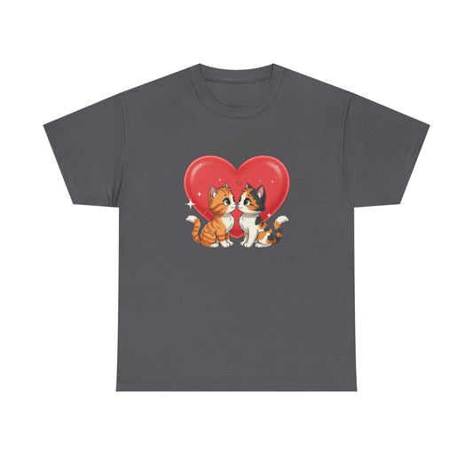 Cats in Love Unisex Tee - Cute Cat T-Shirt for Pet Lovers, Cat Owners, Sports Enthusiasts, Gifts for Animal Lovers, Casual Everyday Wear