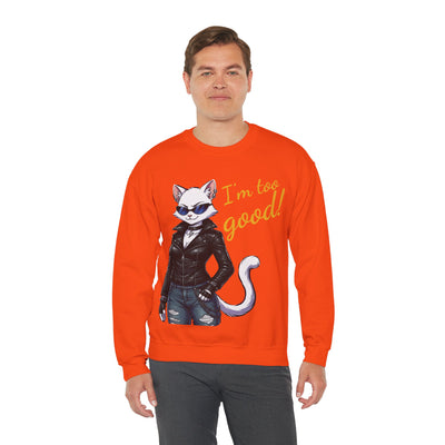 Cool Cat style 3 Unisex Crewneck Sweatshirt | Cozy Gift for Cat Lovers, Casual Wear, Unique Graphic Sweatshirt, Birthday Gift, Everyday Style