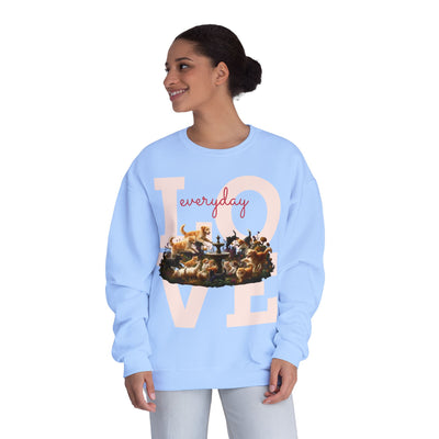 Love Everyday Cats & Dogs Unisex NuBlend® Crewneck Sweatshirt