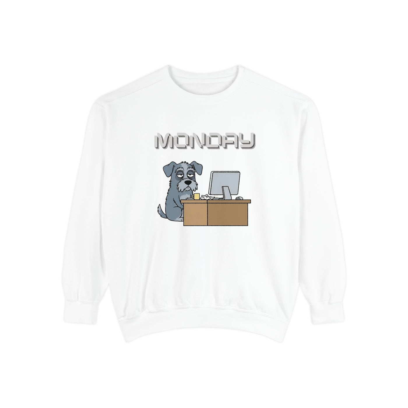 Monday Face Dog Stares Blankly Unisex Crewneck Sweatshirt style 2