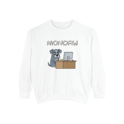 Monday Face Dog Stares Blankly Unisex Crewneck Sweatshirt style 2