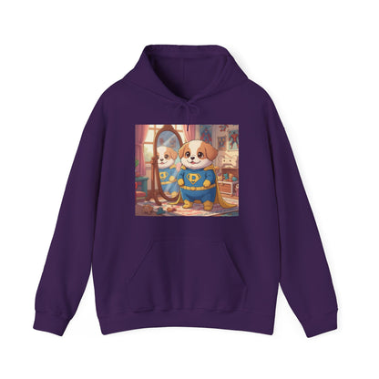 Dog cosplay Superman Funny Design Unisex Hoodie style 2