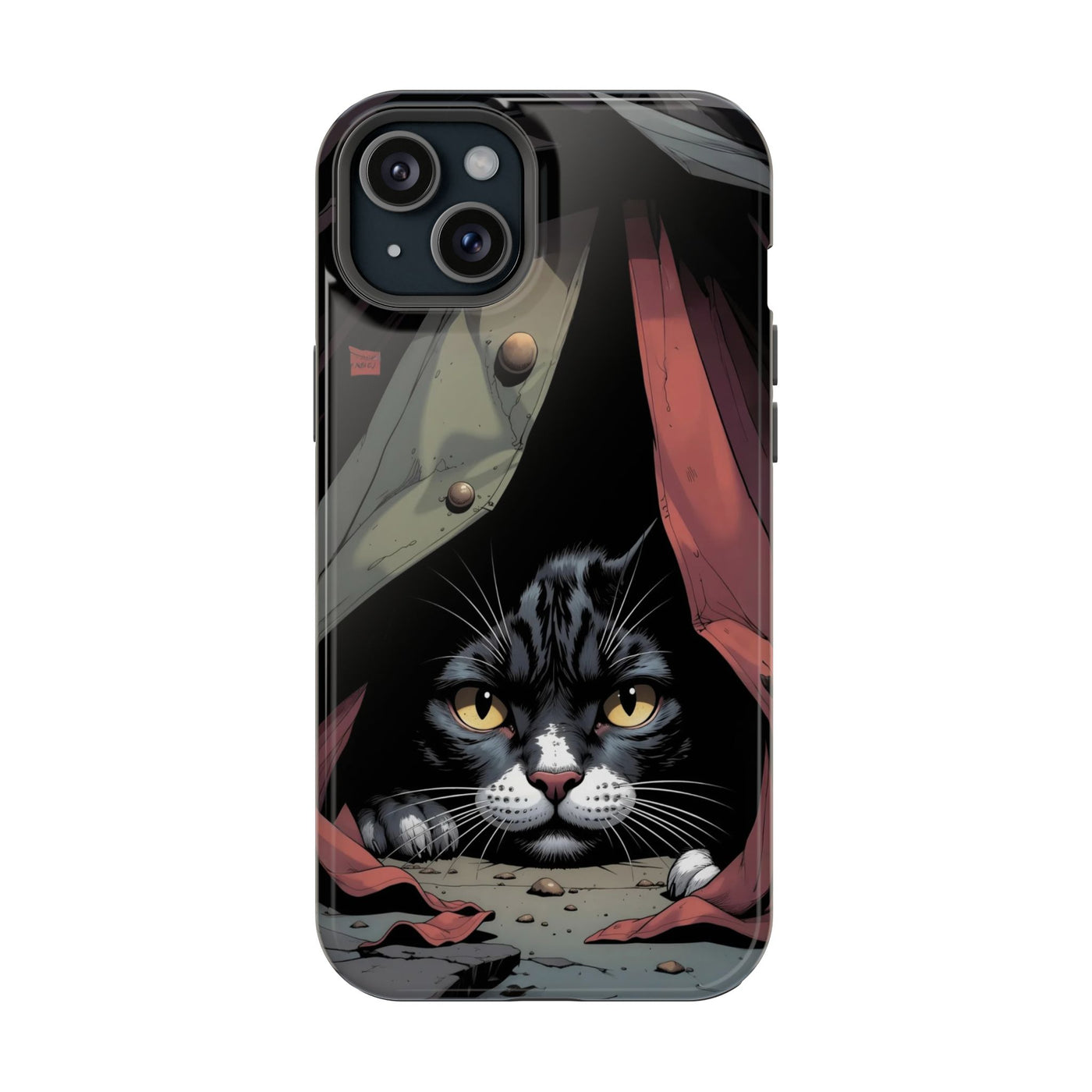 Cute Cats Magnetic Phone Case comic style 5, Cat Lover Gift, Impact-Resistant iPhone Case, Funny Pet Accessory, Unique Animal Design