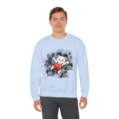 Watercolor Cat painting Unisex Crewneck Sweatshirt style 2