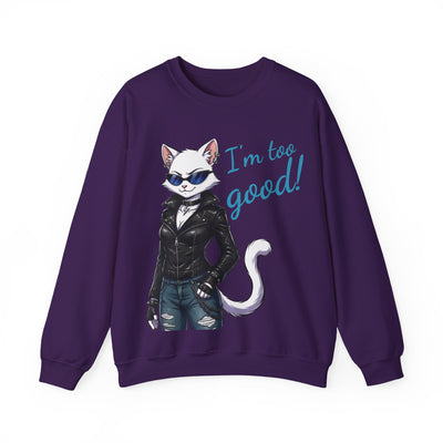 Cool Cat style 3 Unisex Crewneck Sweatshirt | Cozy Gift for Cat Lovers, Casual Wear, Unique Graphic Sweatshirt, Birthday Gift, Everyday Style
