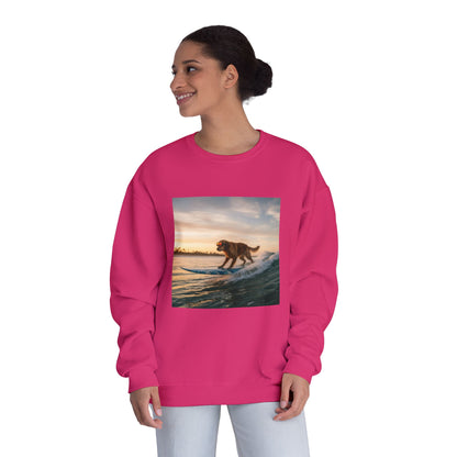 Surfing Dog Graphic Unisex NuBlend Crewneck Sweatshirt style 2