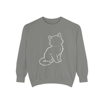 Sitting Cat Shadow Cozy Graphic Unisex Crewneck Sweatshirt style 1