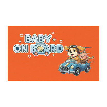 Adorable Dog Driving Baby on Board Car Magnet